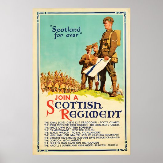 Schottisches Regiment Werbeplakat WWII Britisch Poster (Vorne)