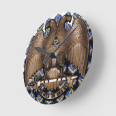 Schottisches Ritus-Quadrat u. Kompass Runde Wanduhr (Winkel)