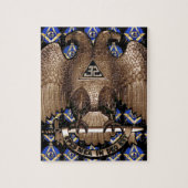 Schottisches Ritus-Quadrat u. Kompass-Schwarzes Puzzle (Vertikal)