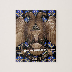 Schottisches Ritus-Quadrat u. Kompass-Schwarzes Puzzle