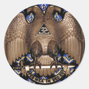 Schottisches Ritus-Quadrat u. Kompass-Schwarzes Runder Aufkleber