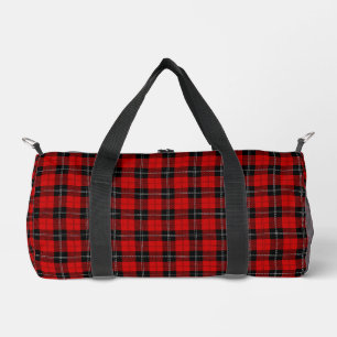 Schottisches Rot-Schwarz-Tartan Duffle Bag