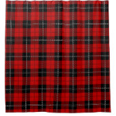 Schottisches Rot-Schwarz-Tartan Duschvorhang (Vorderseite)