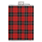 Schottisches Rot-Schwarz-Tartan Flachmann (Rückseite)