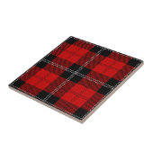 Schottisches Rot-Schwarz-Tartan Fliese (Seite)
