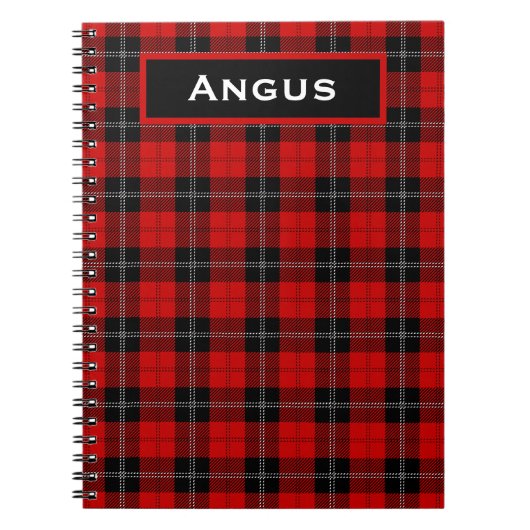 Schottisches Rot-Schwarz-Tartan Notizblock (Vorderseite)