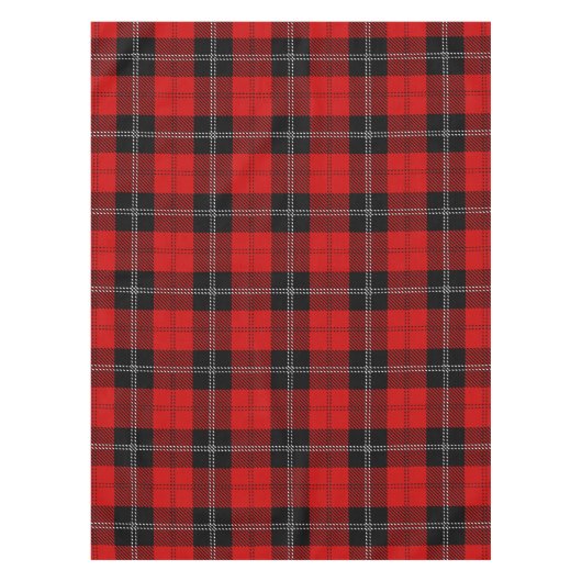 Schottisches Rot-Schwarz-Tartan Tischdecke (Vorderseite)
