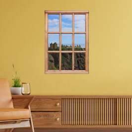 Schottisches Schloss mit Blick auf den Ozean aus e Poster