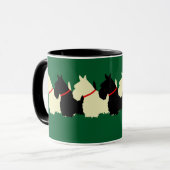 Schottisches Schwarz/Weiß-Silhouette Tasse (Vorderseite Links)