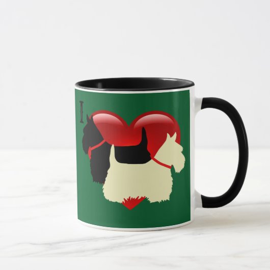 Schottisches Schwarz/Weiß-Silhouette Tasse (Rechts)