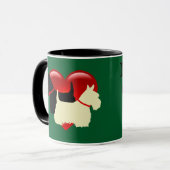 Schottisches Schwarz/Weiß-Silhouette Tasse (Vorderseite Links)