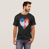Schottisches Schweizer Flaggenherz T-Shirt (Vorne ganz)
