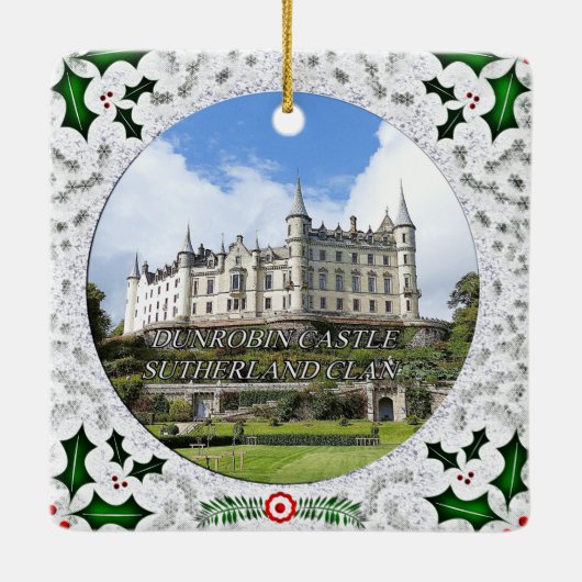 Schottisches Sutherland Clan Dunrobin Castle Weihn Keramikornament (Rückseite)