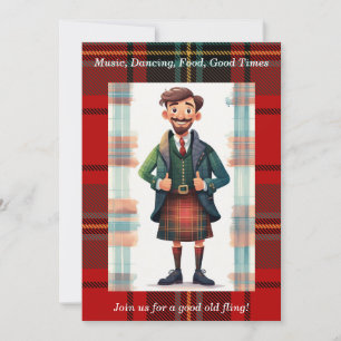 Schottisches Tartan-Karo personalisierte Party Einladung