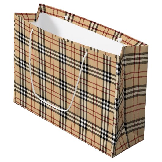 Schottisches Tartan-Muster     Große Geschenktüte (Vorderseite Schrägansicht)