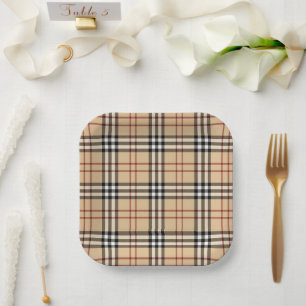 Schottisches Tartan-Muster Pappteller