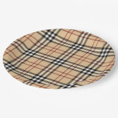 Schottisches Tartan-Muster Pappteller (Schrägansicht)