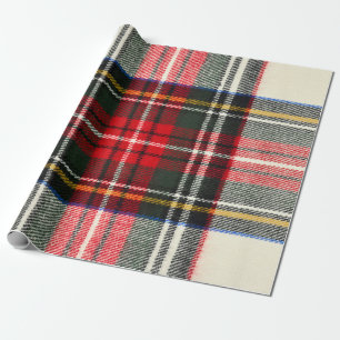 Schottisches Tartan-Muster. Rote und weiße Wolle k Geschenkpapier