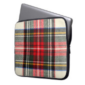 Schottisches Tartan-Muster. Rote und weiße Wolle k Laptopschutzhülle (Vorderseite Links)