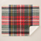 Schottisches Tartan-Muster. Rote und weiße Wolle k Sherpadecke (Vorderseite (Horizontal))