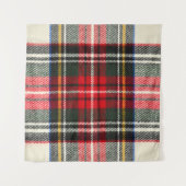 Schottisches Tartan-Muster. Rote und weiße Wolle k Wandteppich (Vorderseite (Horizontal))