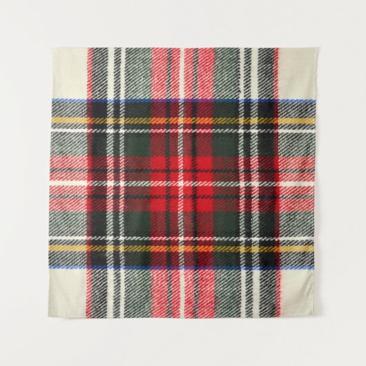 Schottisches Tartan-Muster. Rote und weiße Wolle k Wandteppich (Vorderseite)