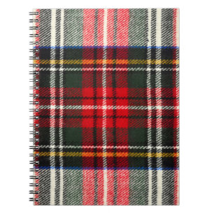 Schottisches Tartan-Muster. Rote und weiße Wolle  Notizblock