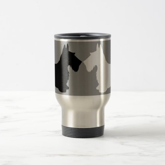 Schottisches Terrier-Silhouette-Duo Reisebecher (Mittel)