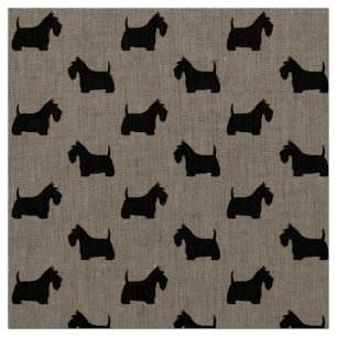 Schottisches Terrier-Silhouette-Muster Stoff