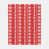 Schottisches Terrier-Silhouette-Weihnachtsmuster Fleecedecke (Vorderseite)