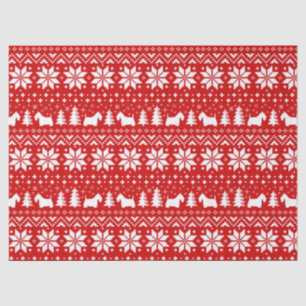 Schottisches Terrier-Silhouette-Weihnachtsmuster Seidenpapier