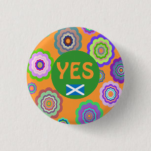 Schottisches Unabhängigkeits-Blumen-Power Saltire Button