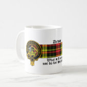 Schottisches Wappen des Dewar und Tartan-Tasse Kaffeetasse (Vorderseite Links)