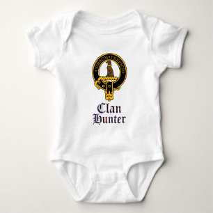 Schottisches Wappen des Jägers und Tartanclanname Baby Strampler