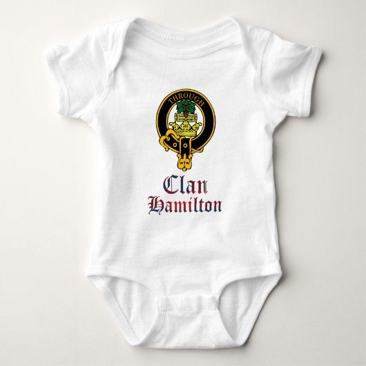 Schottisches Wappen Hamiltons und Tartanclanname Baby Strampler (Vorderseite)