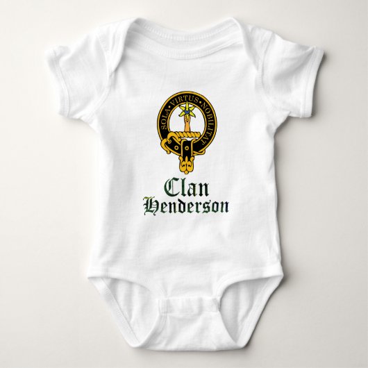 Schottisches Wappen Henderson und Tartanclanname Baby Strampler (Vorderseite)