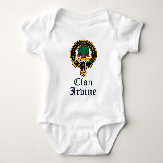 Schottisches Wappen Irvine und Tartanclanname Baby Strampler (Vorderseite)