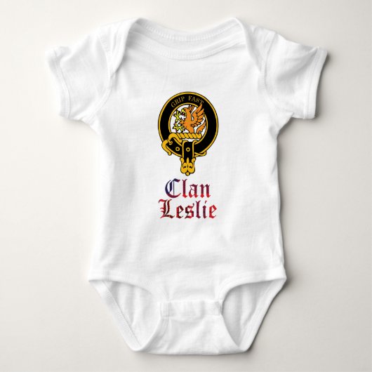 Schottisches Wappen Leslie und Tartanclanname Baby Strampler (Vorderseite)