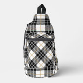 Schottisches Weißes, Schwarzes Tartan Kariert Crossbody Bag (Vorderseite)