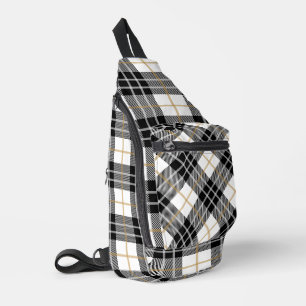 Schottisches Weißes, Schwarzes Tartan Kariert Crossbody Bag