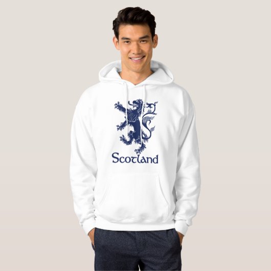 Schottisches zügelloses Löwe-Marine-Blau Hoodie (Vorne ganz)