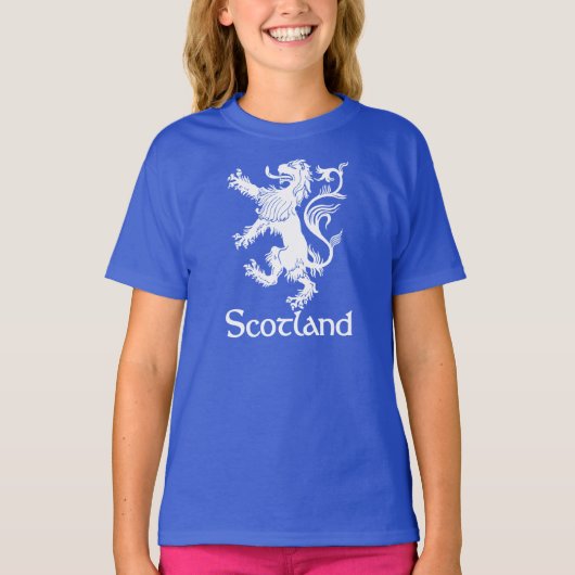 Schottisches zügelloses Löwe-Marine-Blau T-Shirt (Vorderseite)
