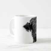 Schottish Highland cow black and white photo mug Kaffeetasse (Vorderseite Links)