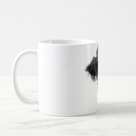 Schottish Highland cow black and white photo mug Kaffeetasse (Links)
