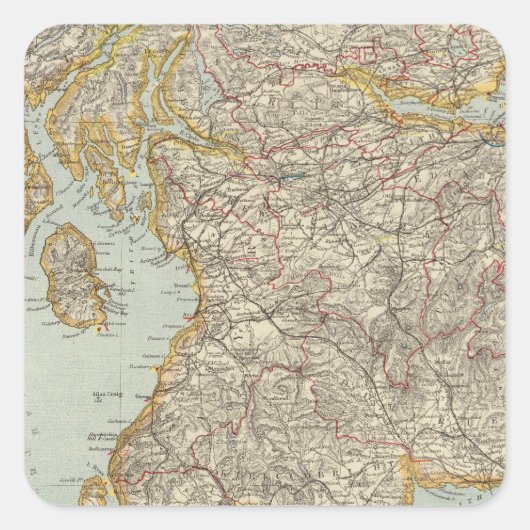 Schottland 12 quadratischer aufkleber (Vorderseite)