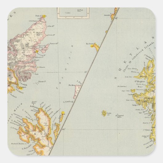 Schottland 16 quadratischer aufkleber (Vorderseite)