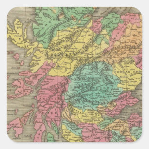 Schottland 18 quadratischer aufkleber