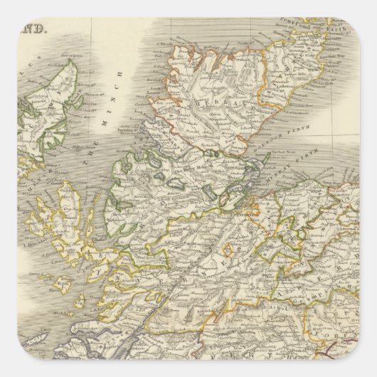 Schottland 24 quadratischer aufkleber (Vorderseite)