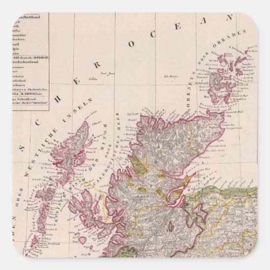 Schottland 2 quadratischer aufkleber (Vorderseite)