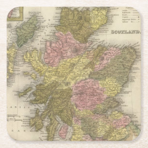 Schottland 2 rechteckiger pappuntersetzer
